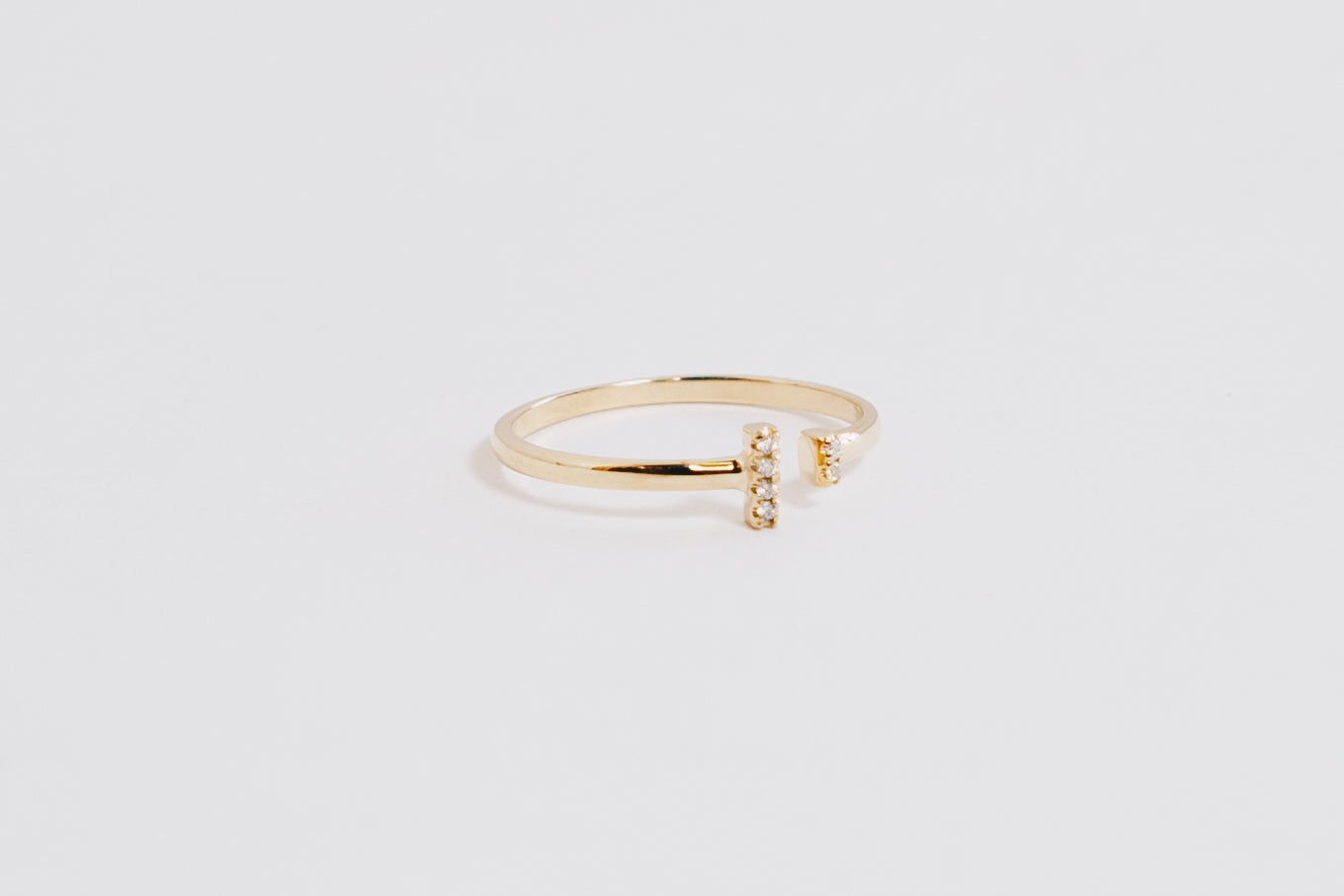 Diamond Bar Ring | 14K Gold