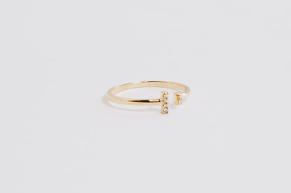 Diamond Bar Ring | 14K Gold
