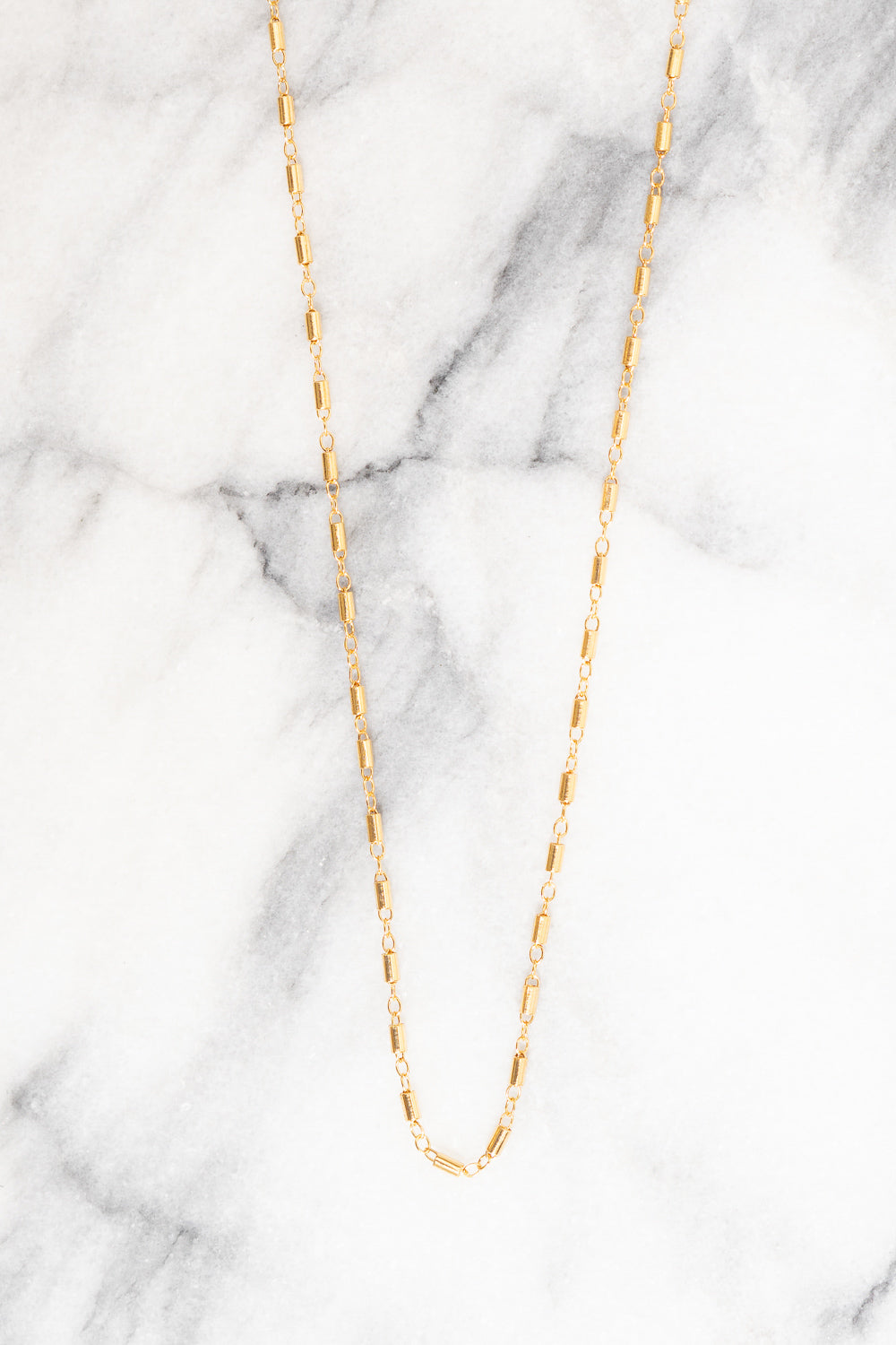 gold tube chain necklace