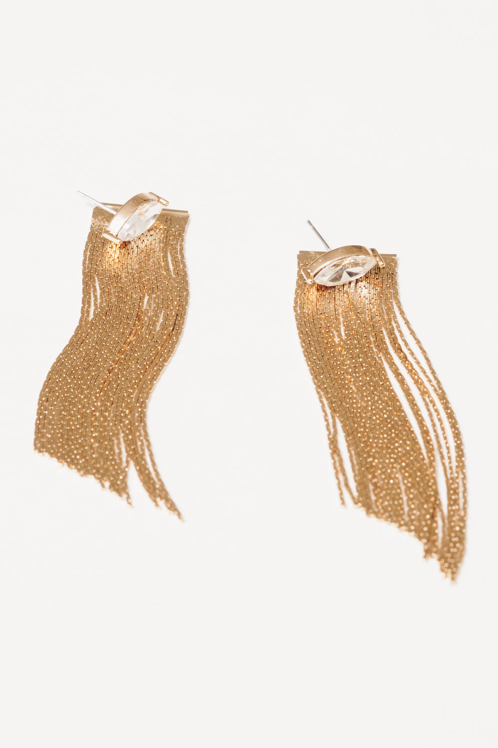 crystal marquis gold fringe chain earring jackets