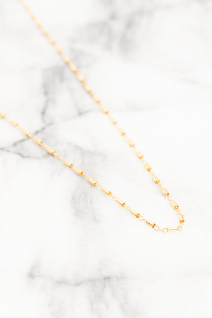 gold tube chain necklace