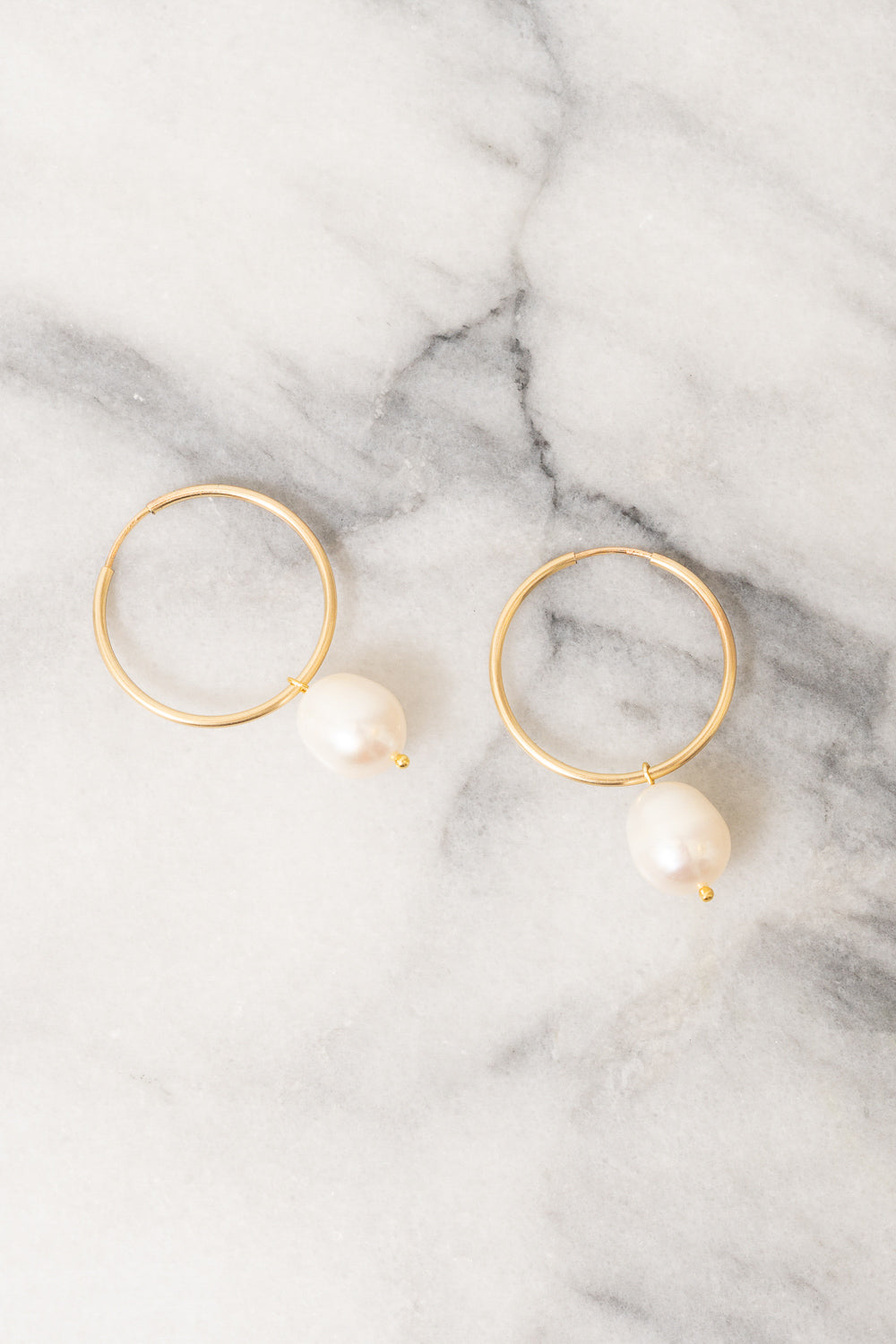 Soraya Hoop Earrings | Baroque Pearl | 14k Gold-Filled