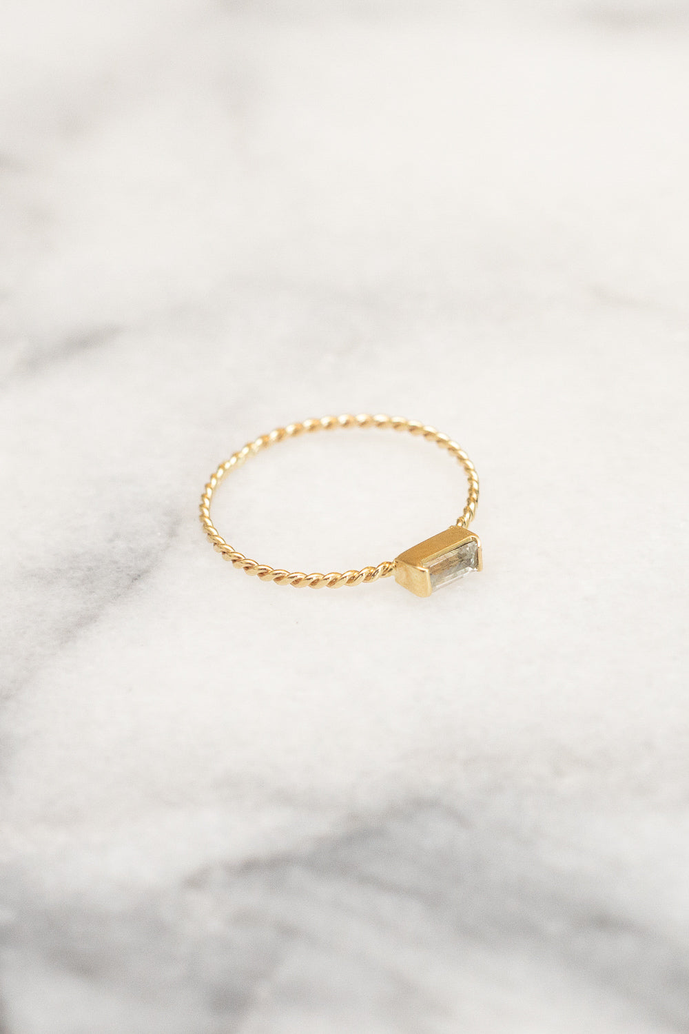 white sapphire stacking ring gold