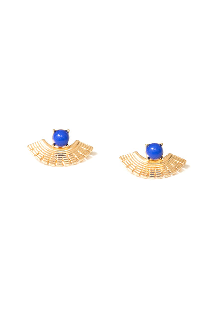 blue ear jacket earrings