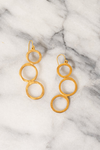 gold circle dangle earrings Janna Conner
