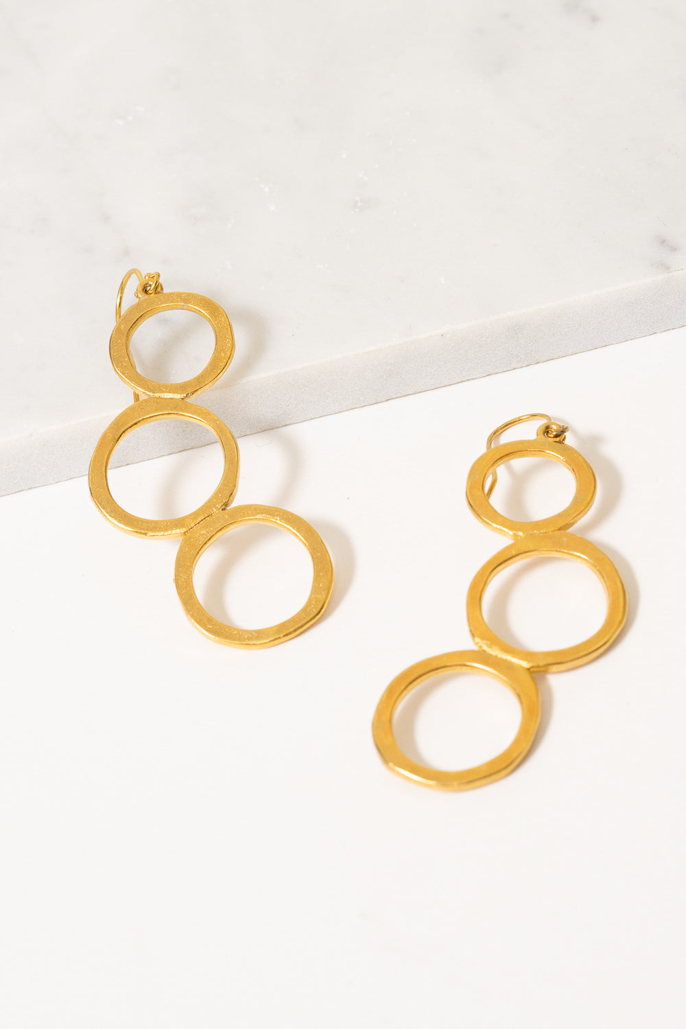 gold circle dangle earrings Janna Conner