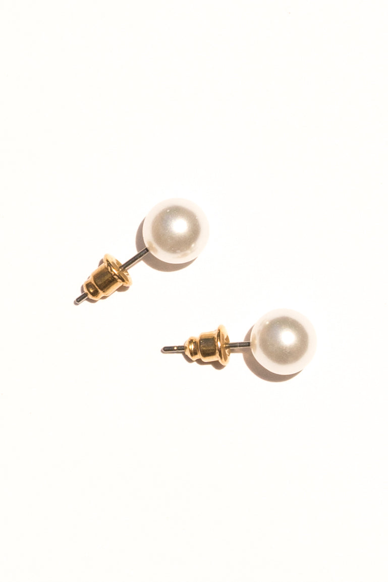 pearl stud earrings