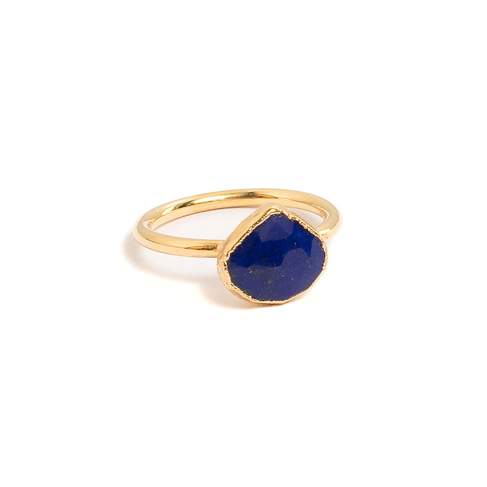 lapis stone teardrop stacking ring