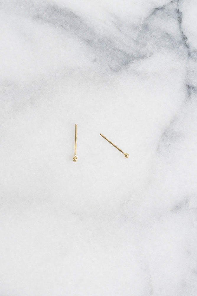 tiny minimal gold ball stud earrings