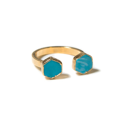 turquoise hexagon stacking ring