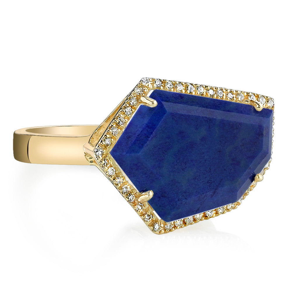 lapis and diamond cocktail ring Janna Conner