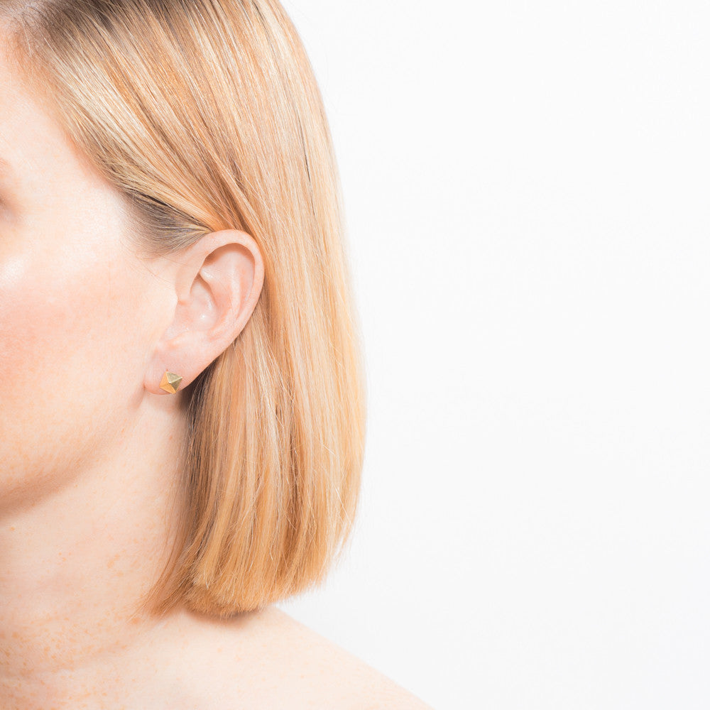 Pyramid Earrings | 14K Gold