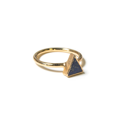 lapis lazuli triangle stacking ring
