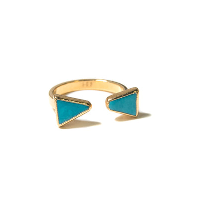 turquoise triangle open ring