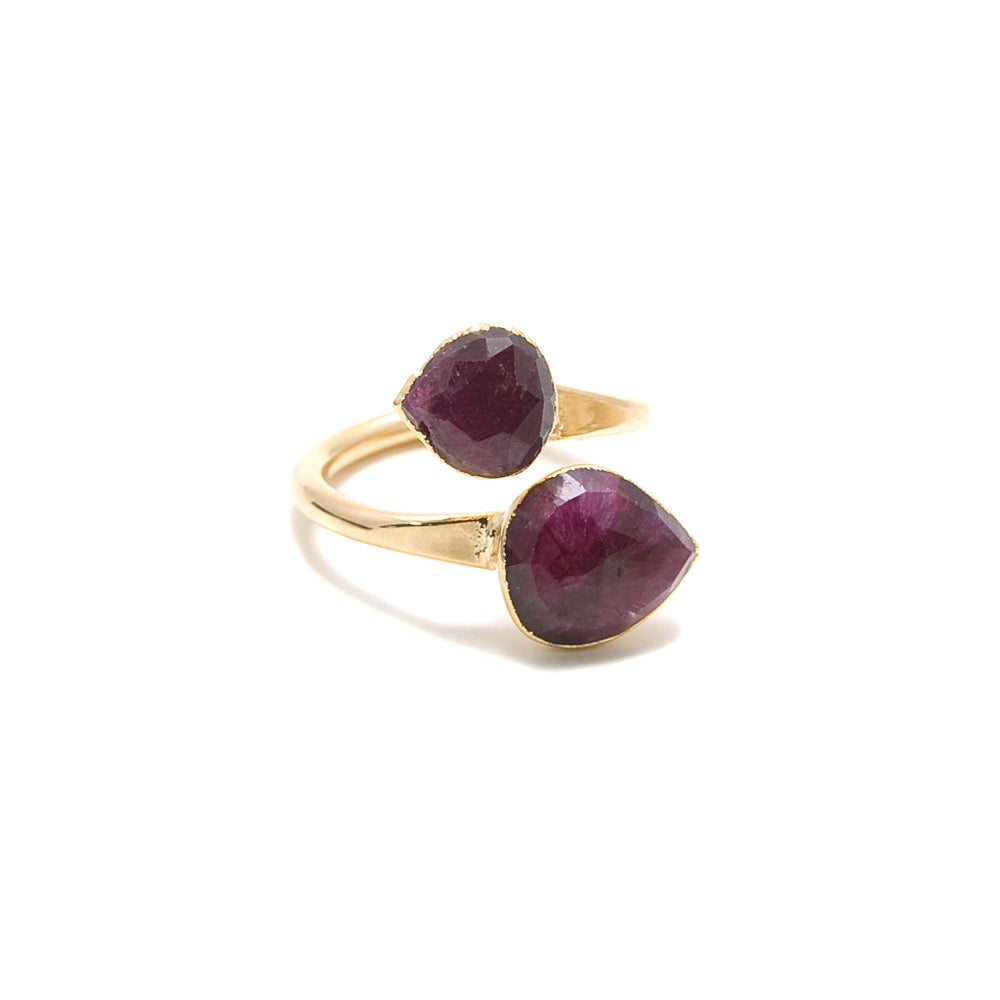 ruby gemstone wraparound ring