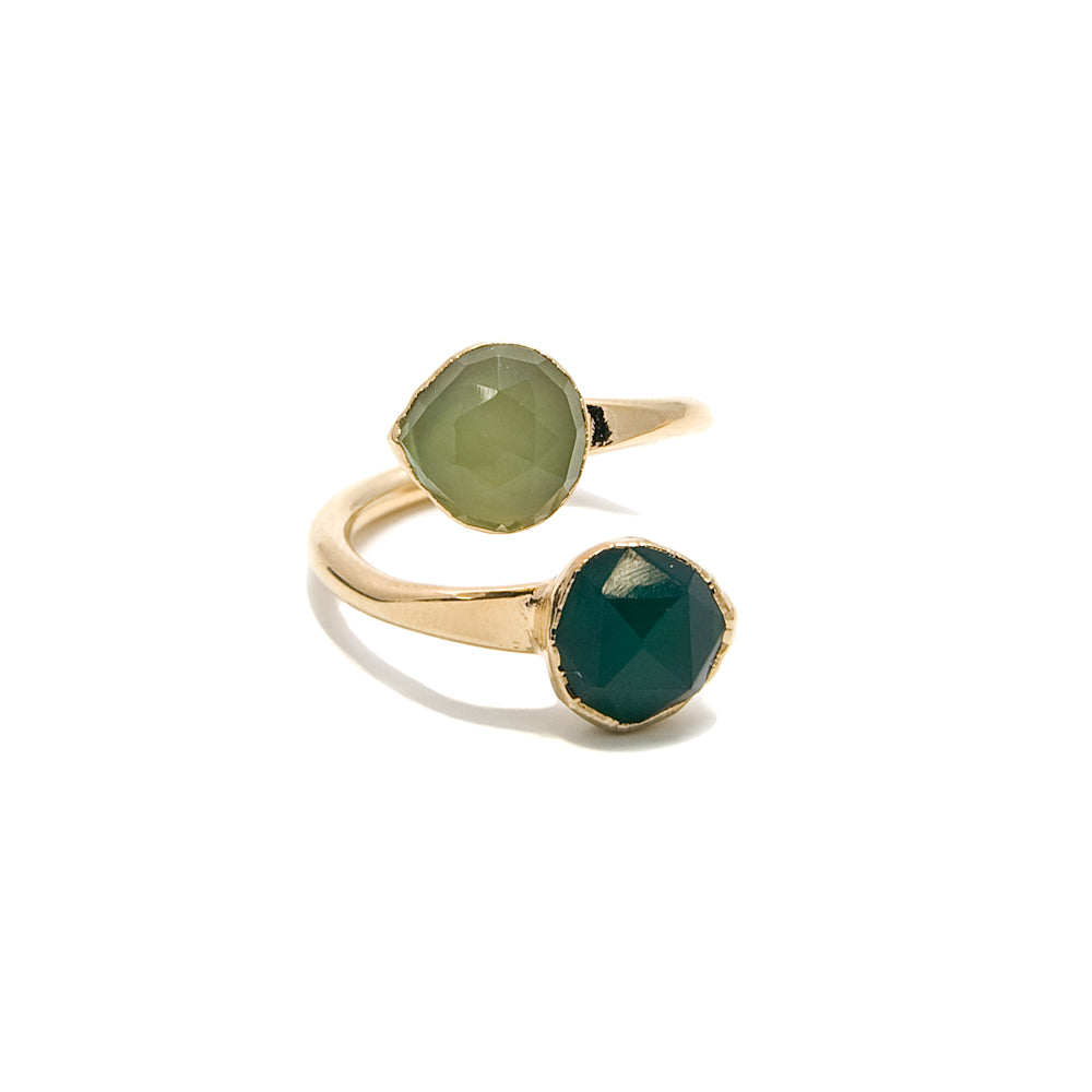 light and dark green wraparound ring