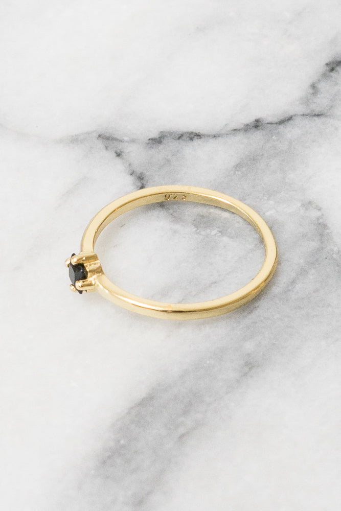 black gold stacking ring