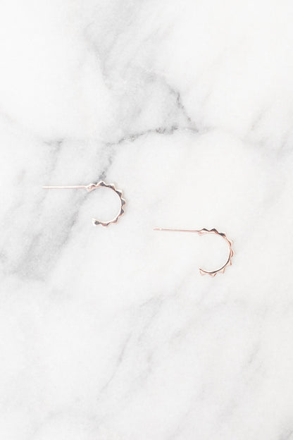 silver scallop hoop earrings