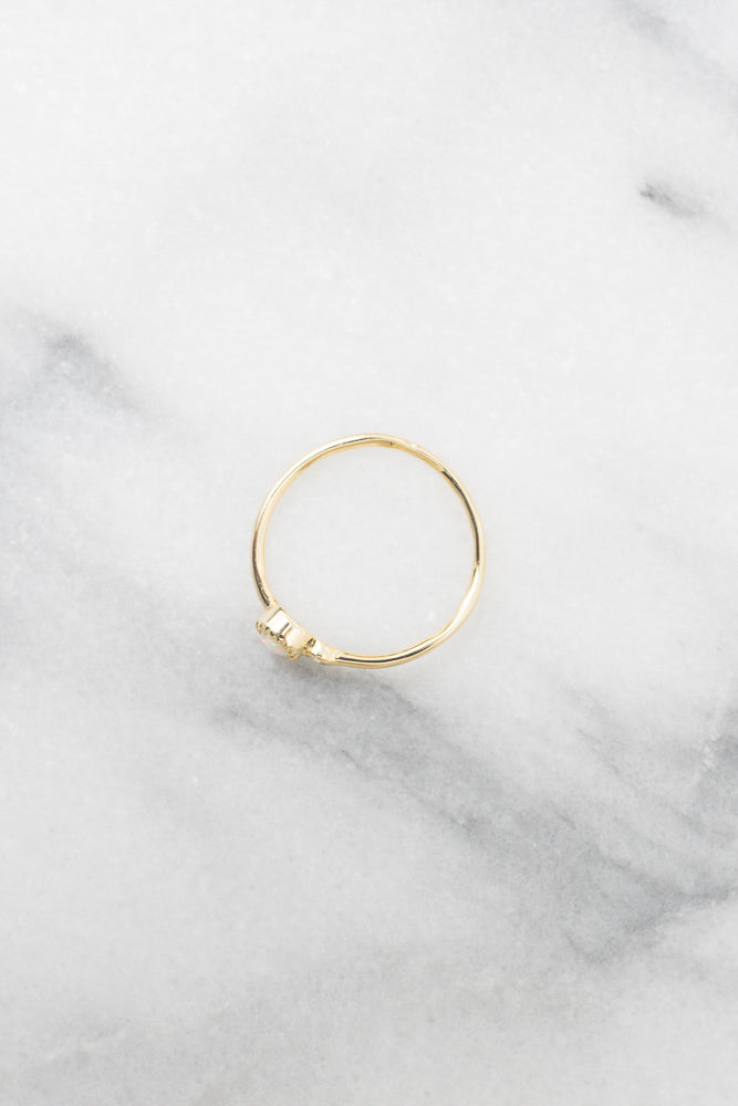 gold opal stacking ring