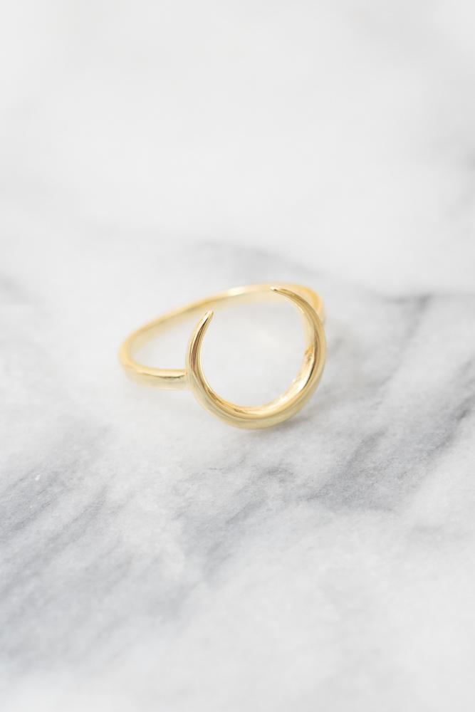gold crescent moon ring