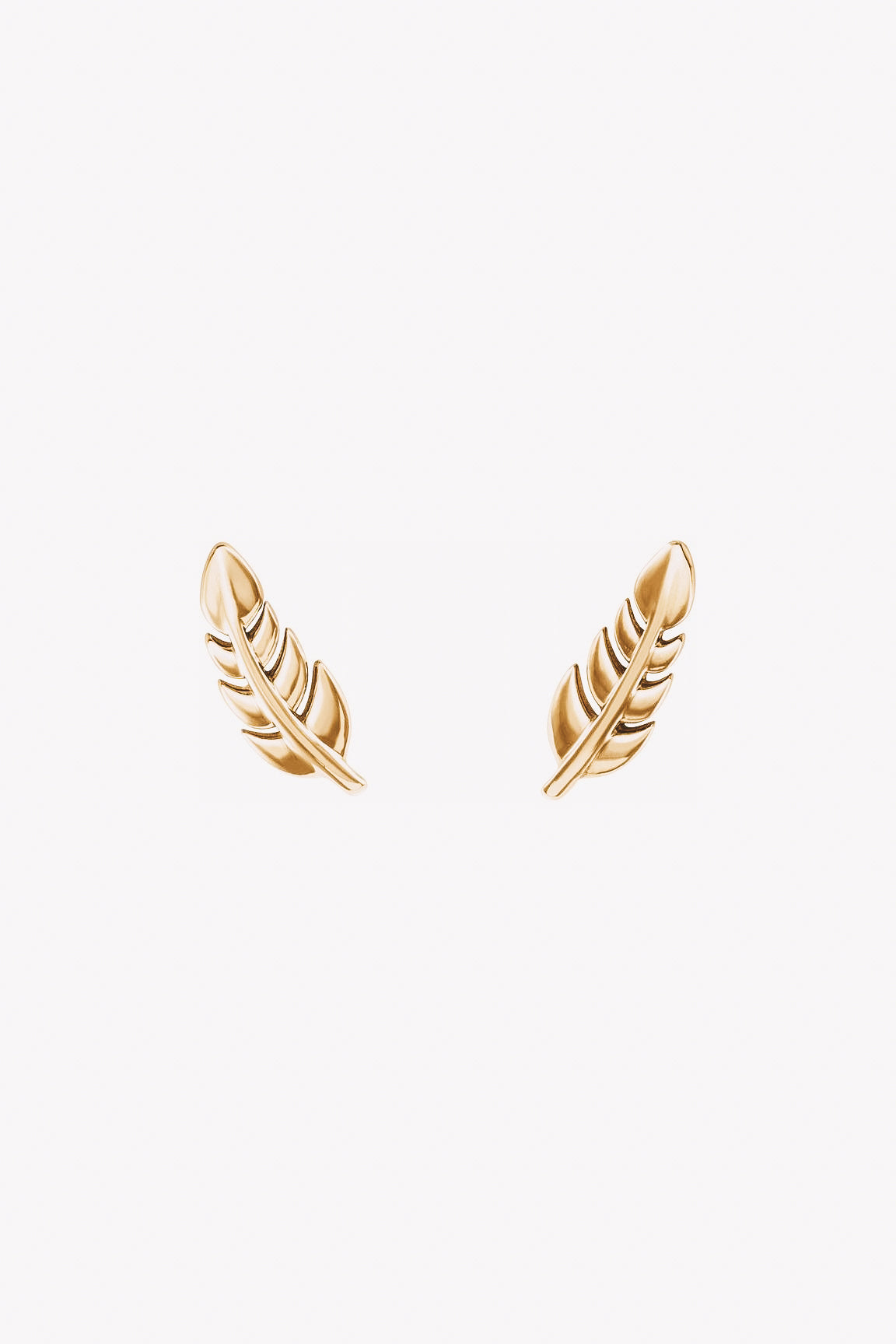 14k gold leaf stud earrings