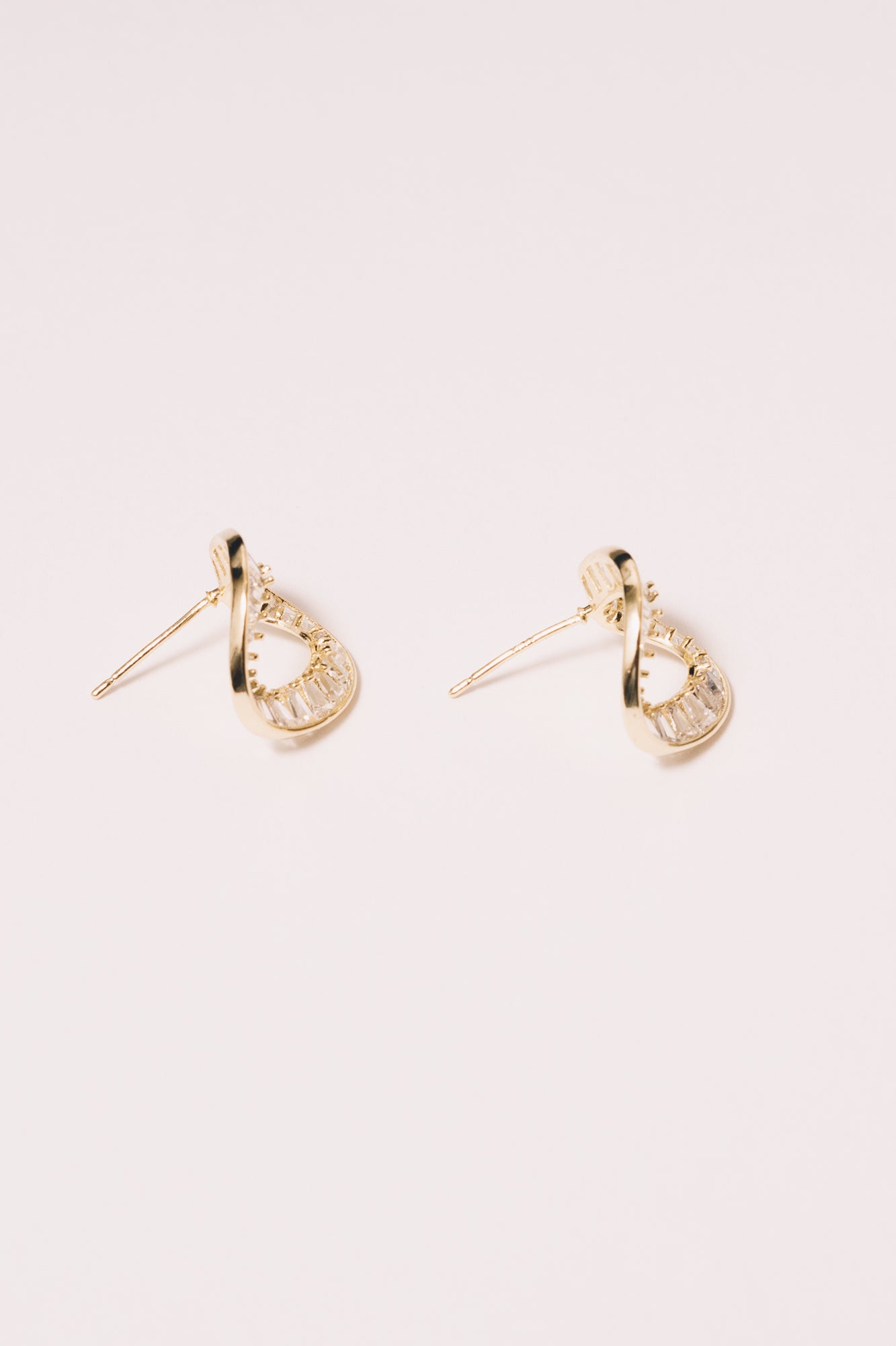 Anela Crystal Baguette Earring Studs | 18K Gold Plating
