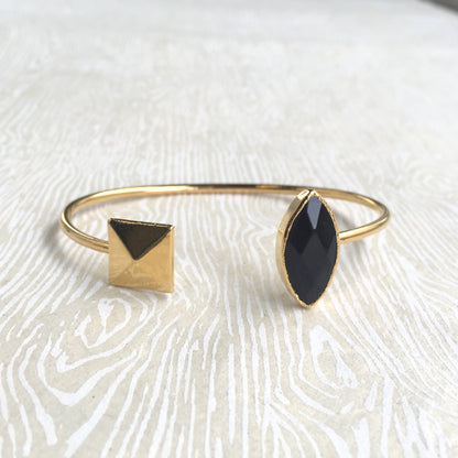 onyx studded cuff bracelet