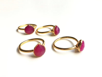 Inna Stacking Ring | Pink Chalcedony | 18k Gold Plating