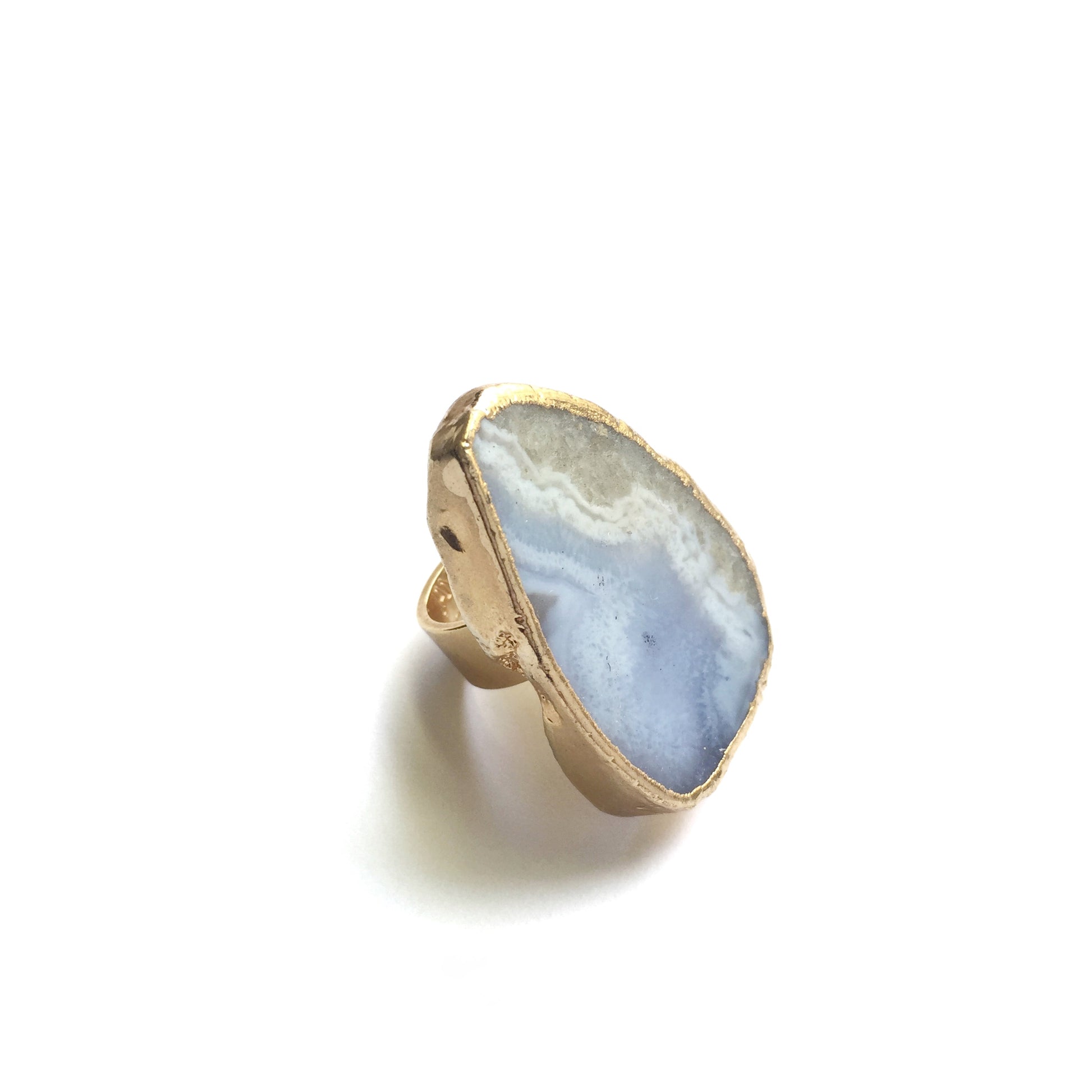 blue lace agate statement ring 