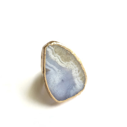 blue lace agate statement ring