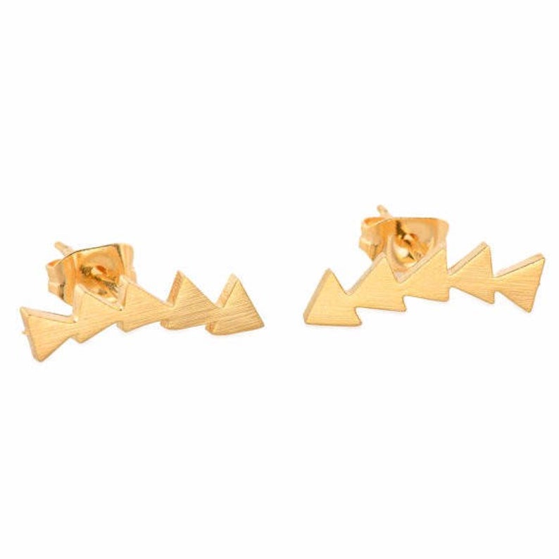yellow gold stainless steel ear climbers