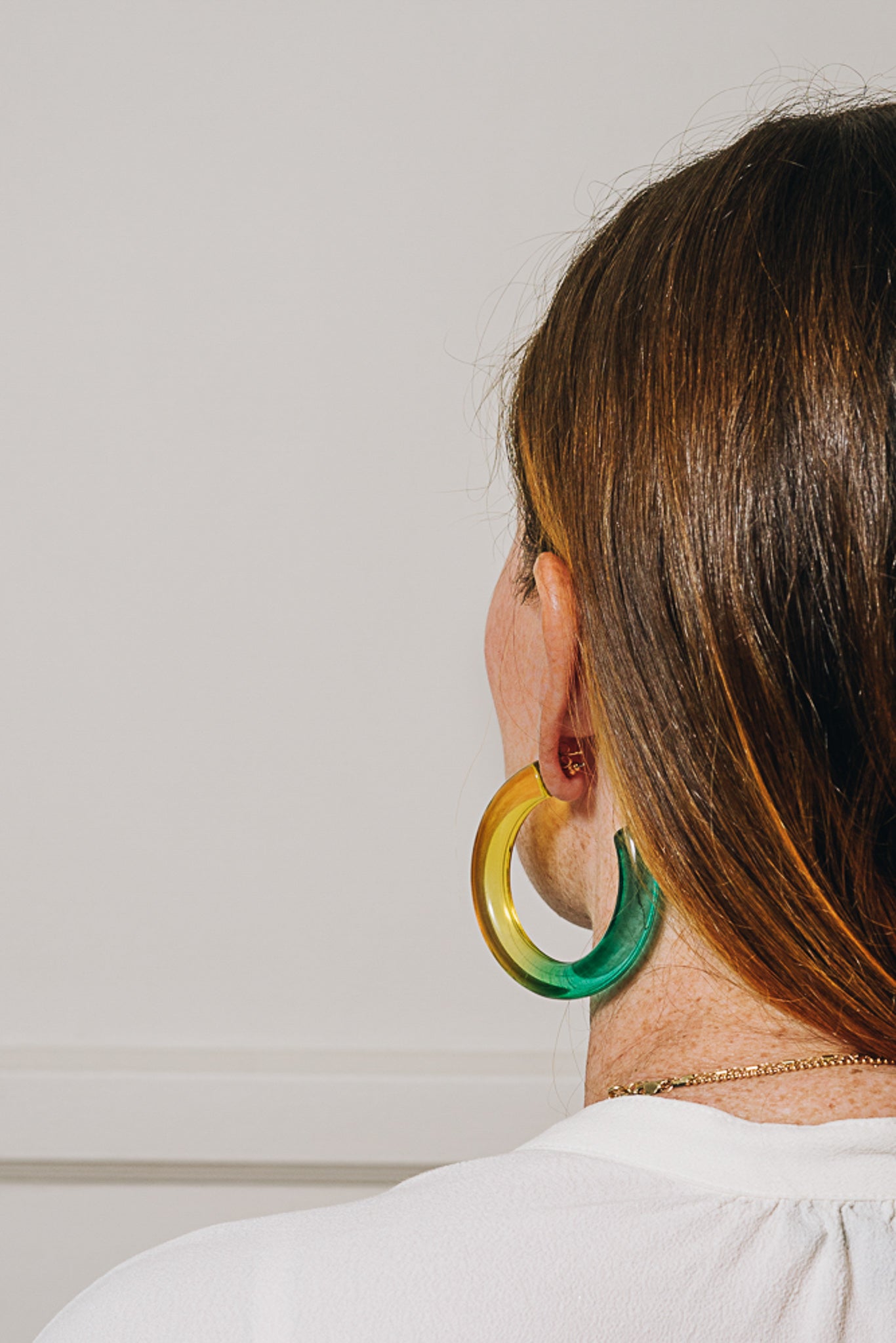 Lallie Hoop Earrings | Yellow/Green Ombre | Janna Conner