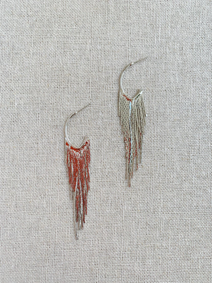 silver fringe earrings