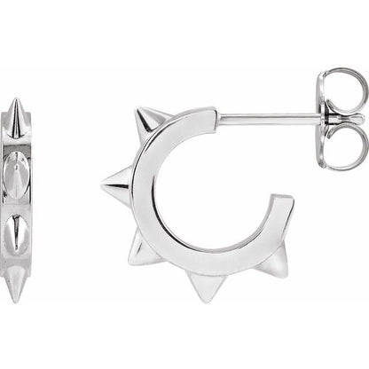 silver spike hoop earrings